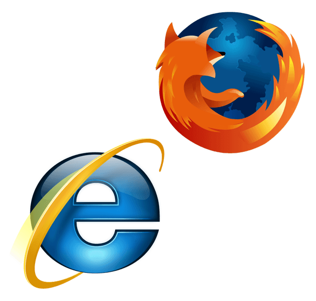 anciens logos Firefox et Internet Explorer
